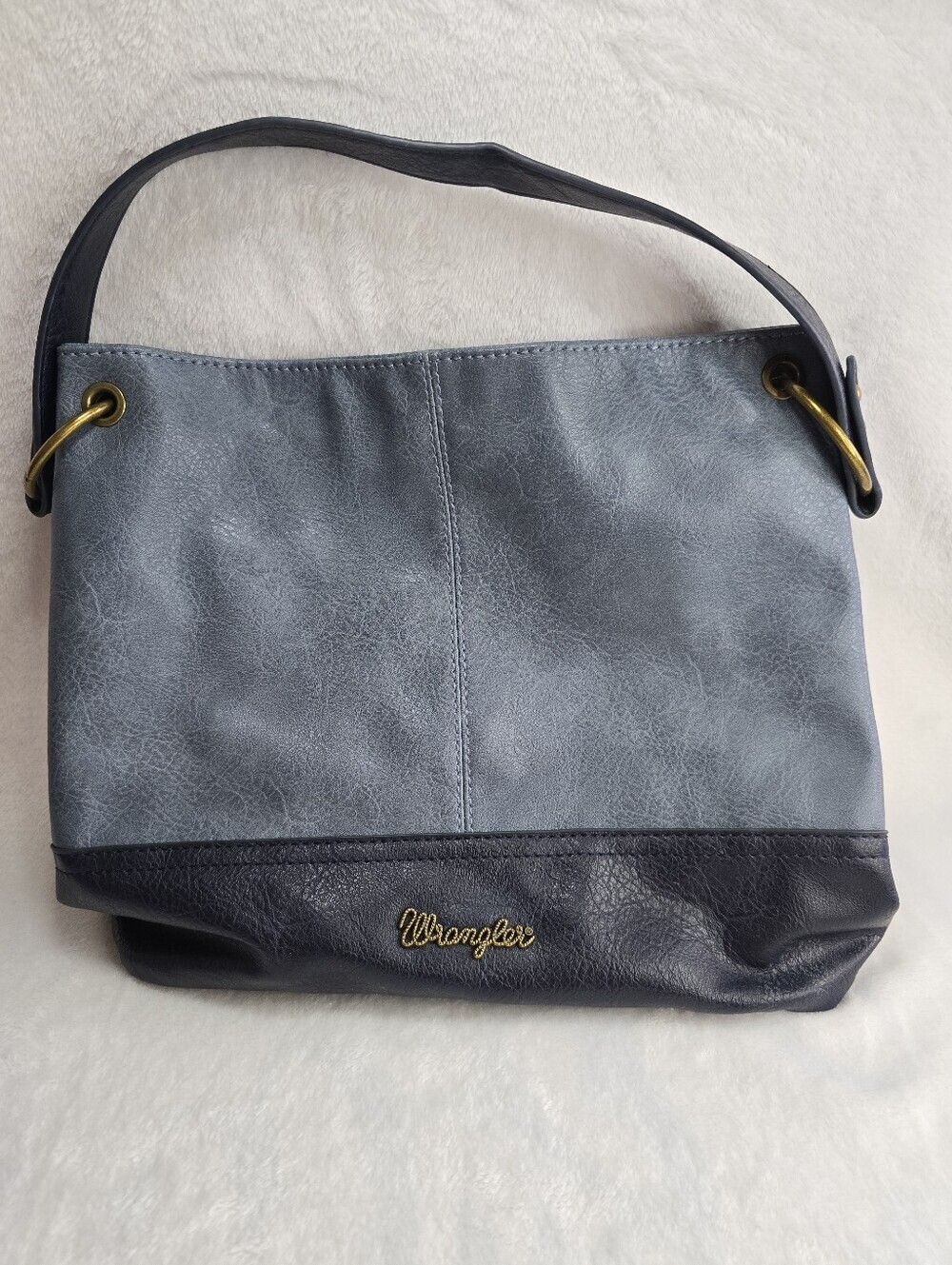 Wrangler Montana West Two Tone Hobo Bag Blue Denim And Navy